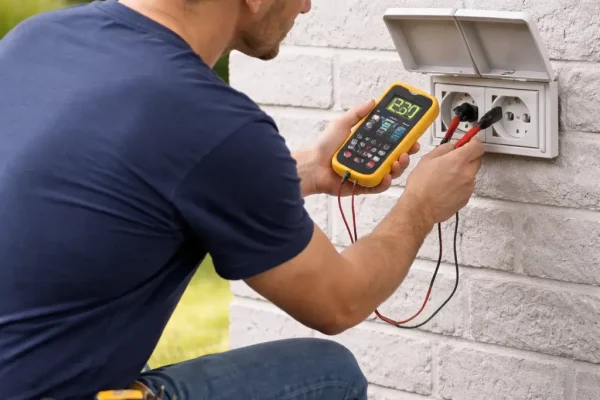 Færdig montering af udendørs stikkontakt