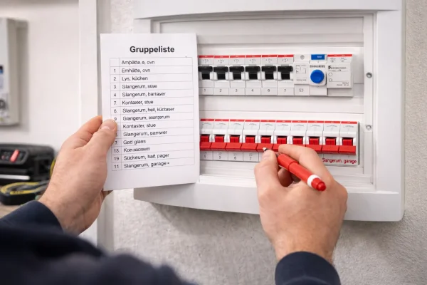 Mærkning af eltavle gruppeliste