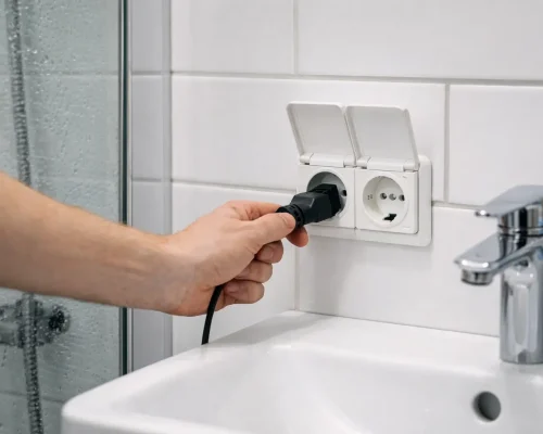 Stikkontakt installeret i vådrum
